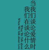 《当我们谈论爱情时我们在谈论什么》